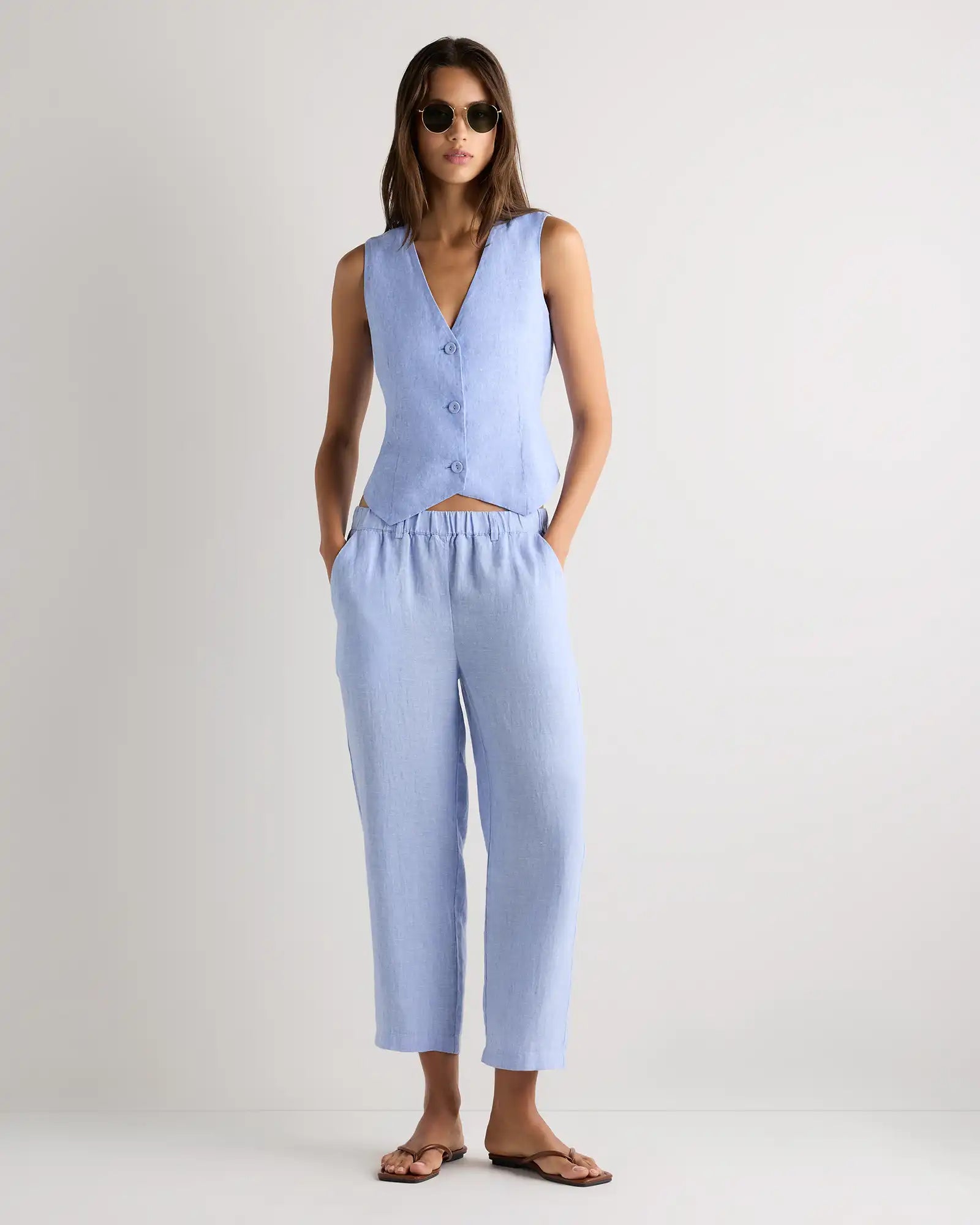100% European Linen Vest