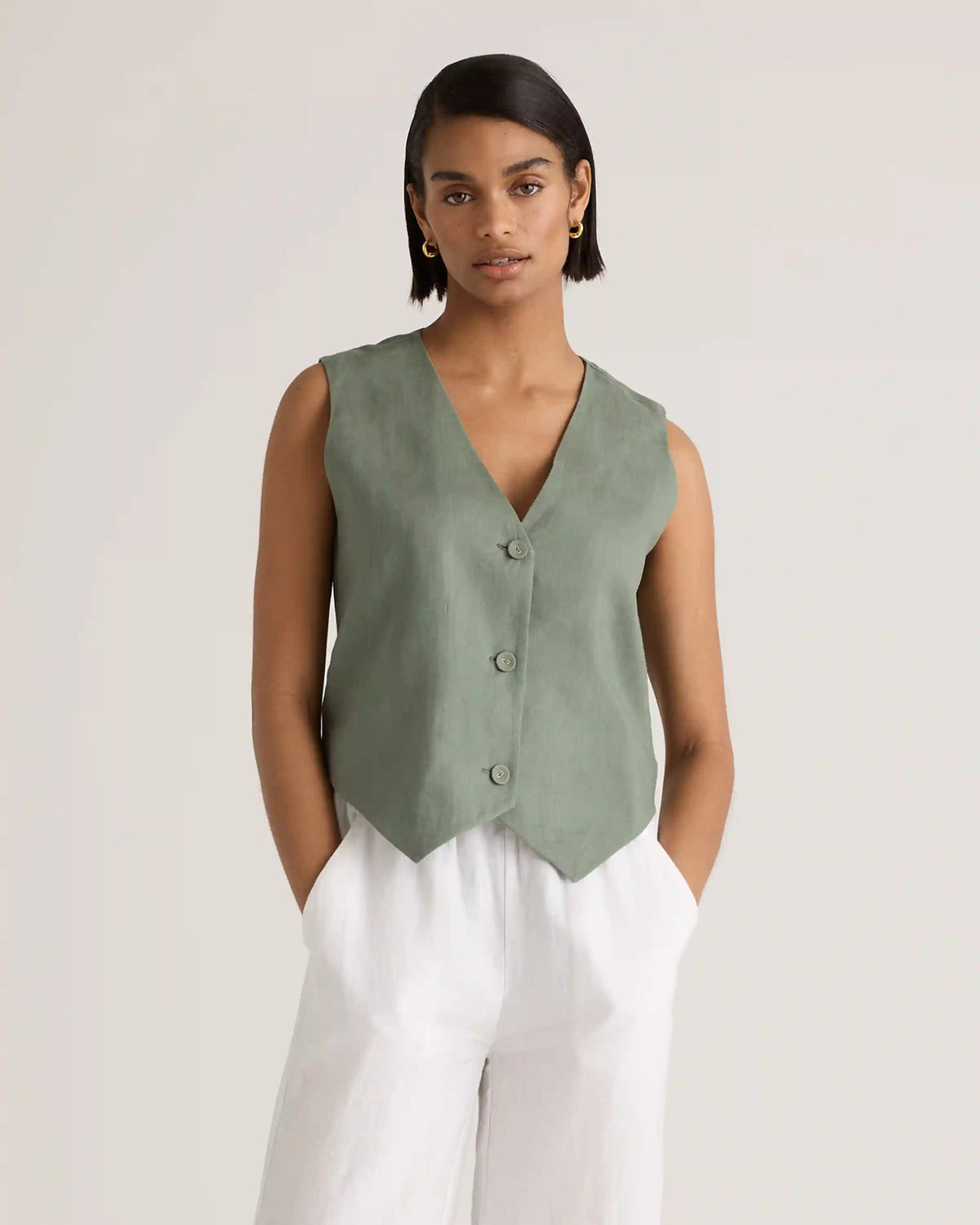 100% European Linen Vest