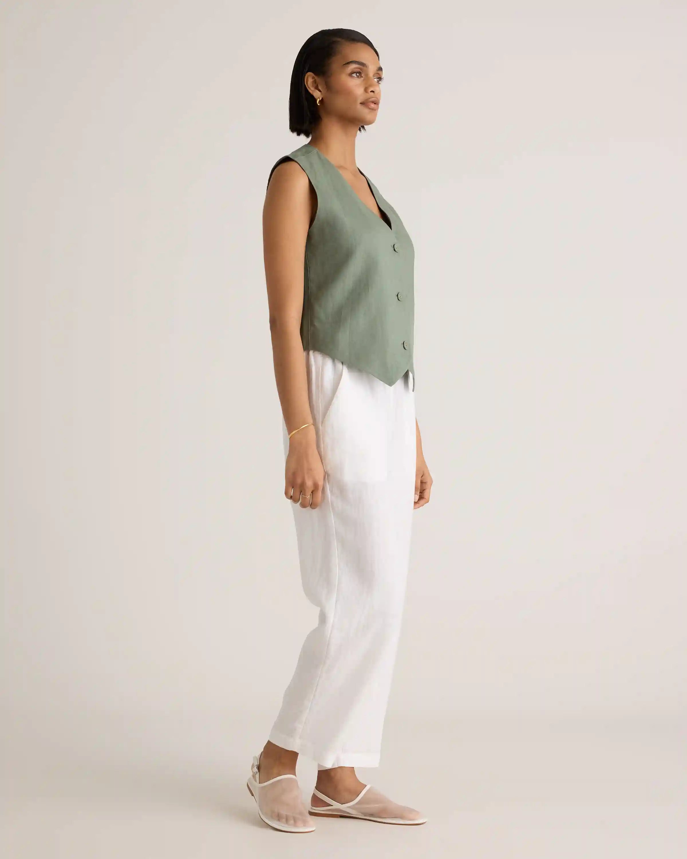 100% European Linen Vest