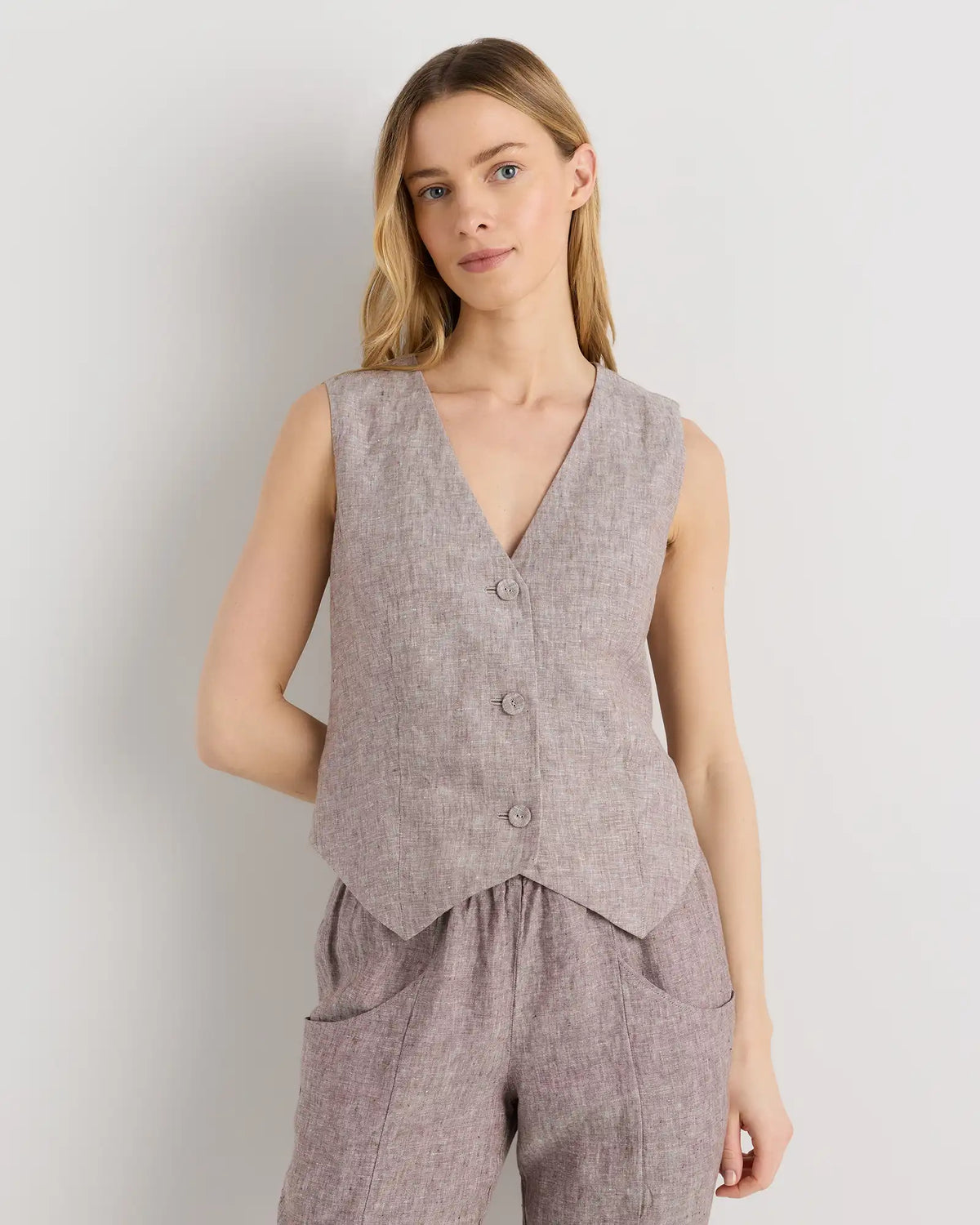100% European Linen Vest