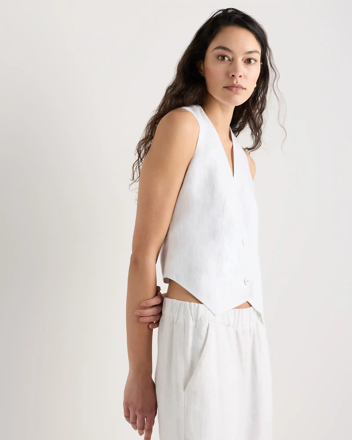100% European Linen Vest