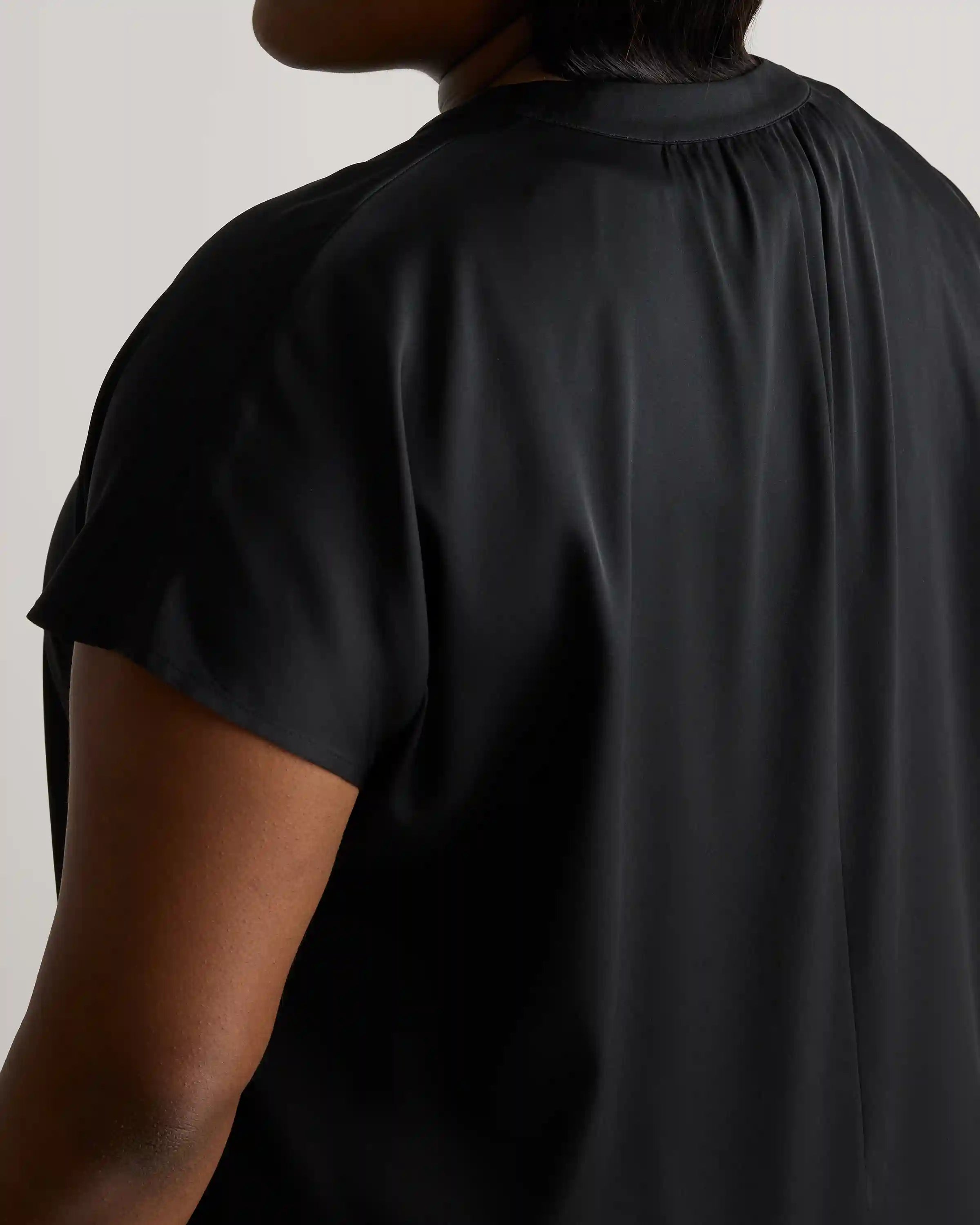 Washable Stretch Silk Dolman Sleeve Blouse