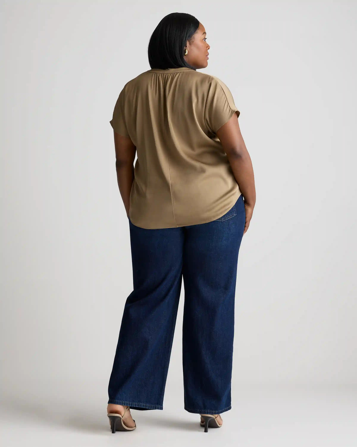 Washable Stretch Silk Dolman Sleeve Blouse