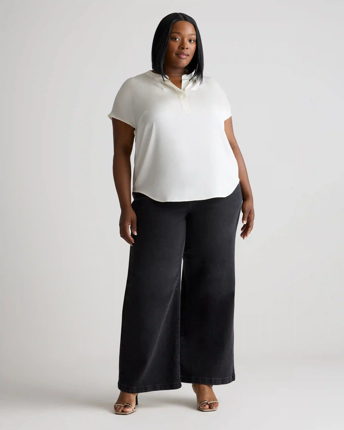 Washable Stretch Silk Dolman Sleeve Blouse