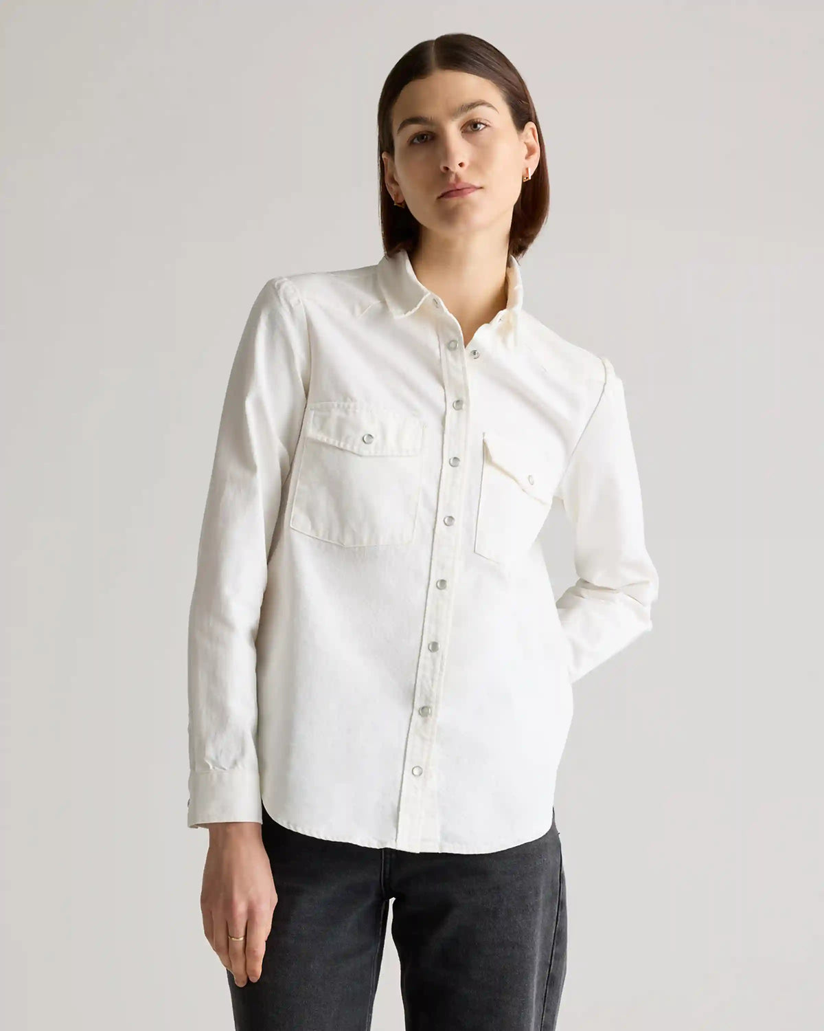Distressed Denim Western Shirt