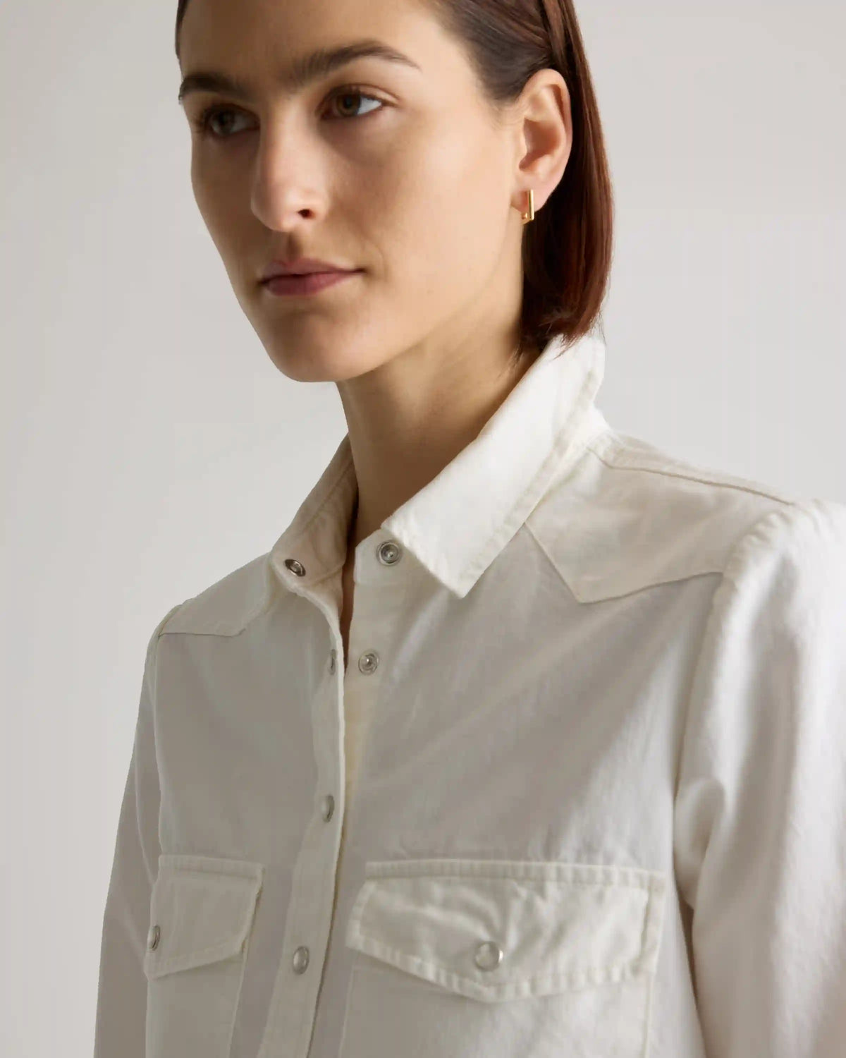 Distressed Denim Western Shirt