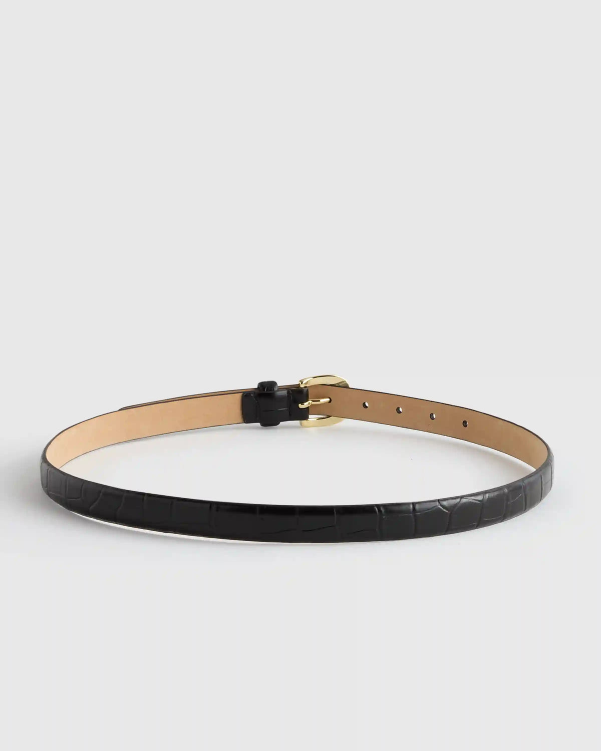 Sofia European Leather Skinny Belt