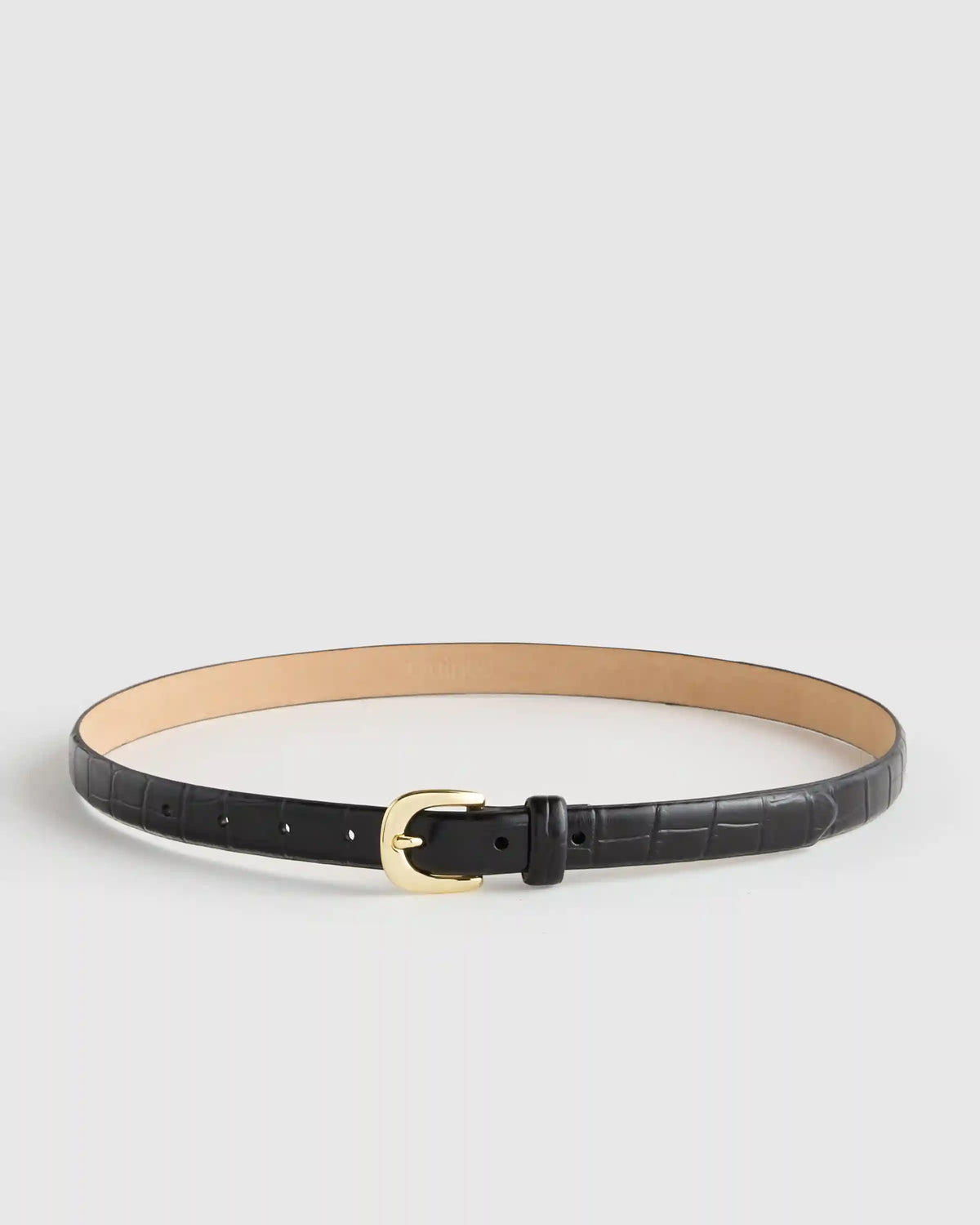 Sofia European Leather Skinny Belt