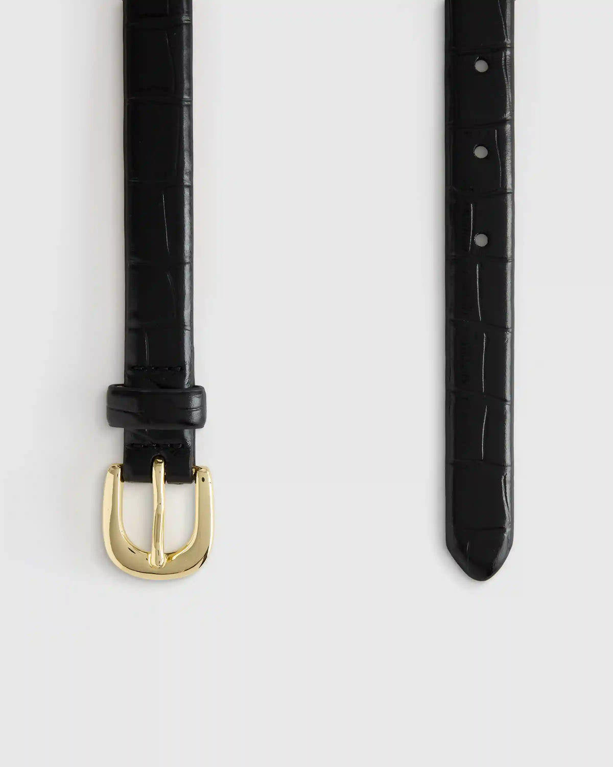 Sofia European Leather Skinny Belt