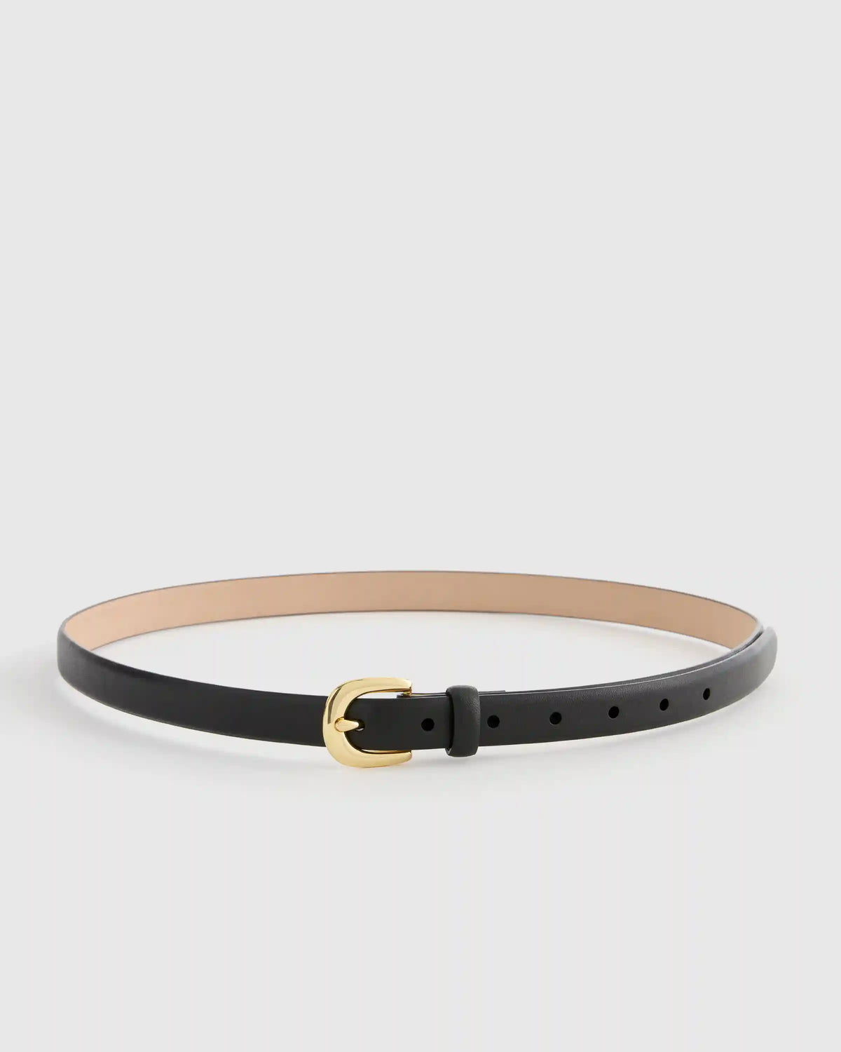 Sofia European Leather Skinny Belt