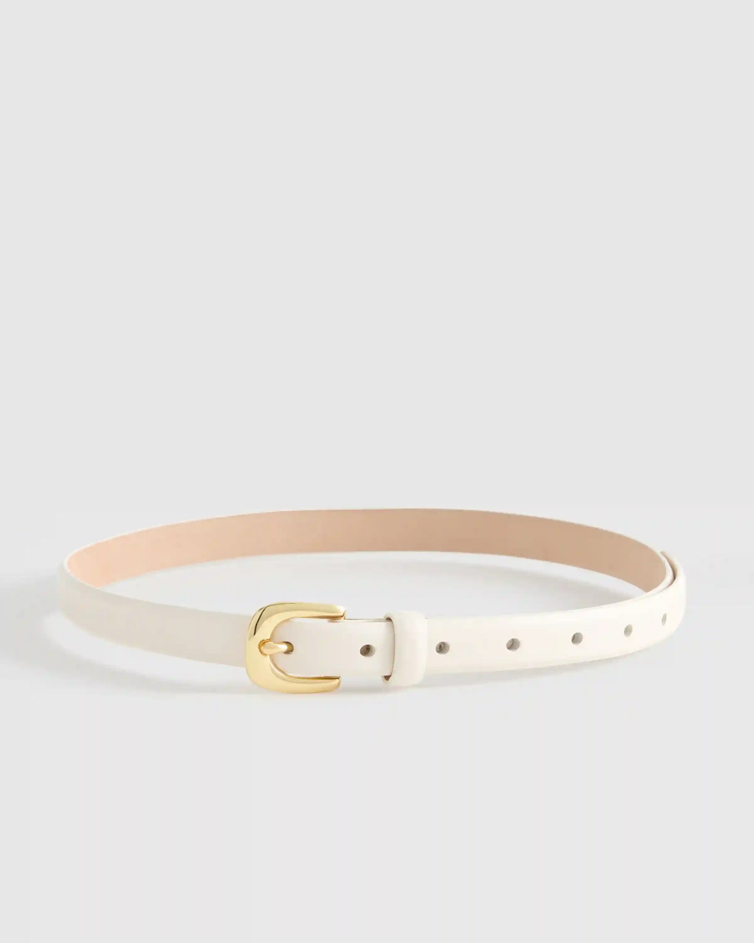 Sofia European Leather Skinny Belt