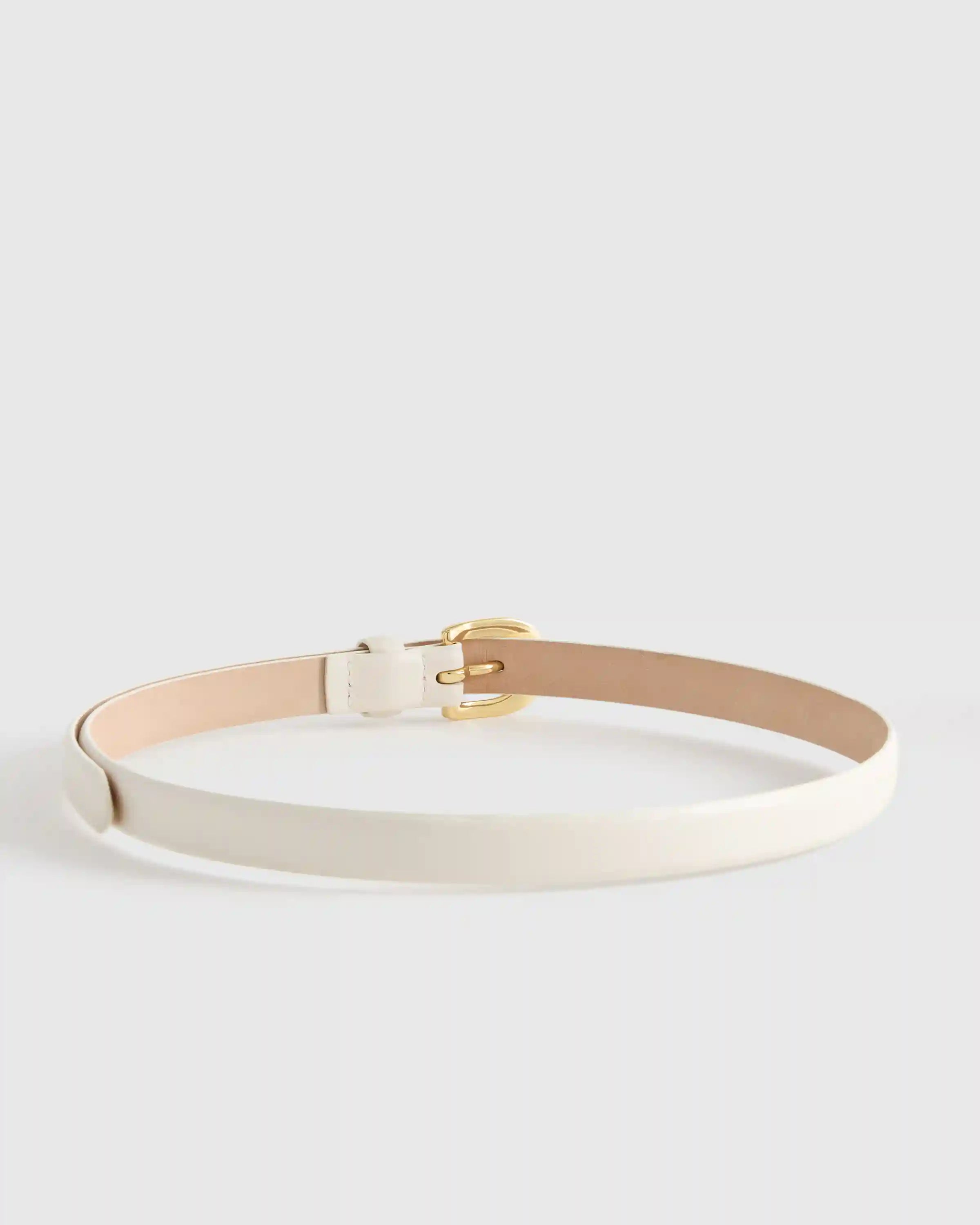 Sofia European Leather Skinny Belt