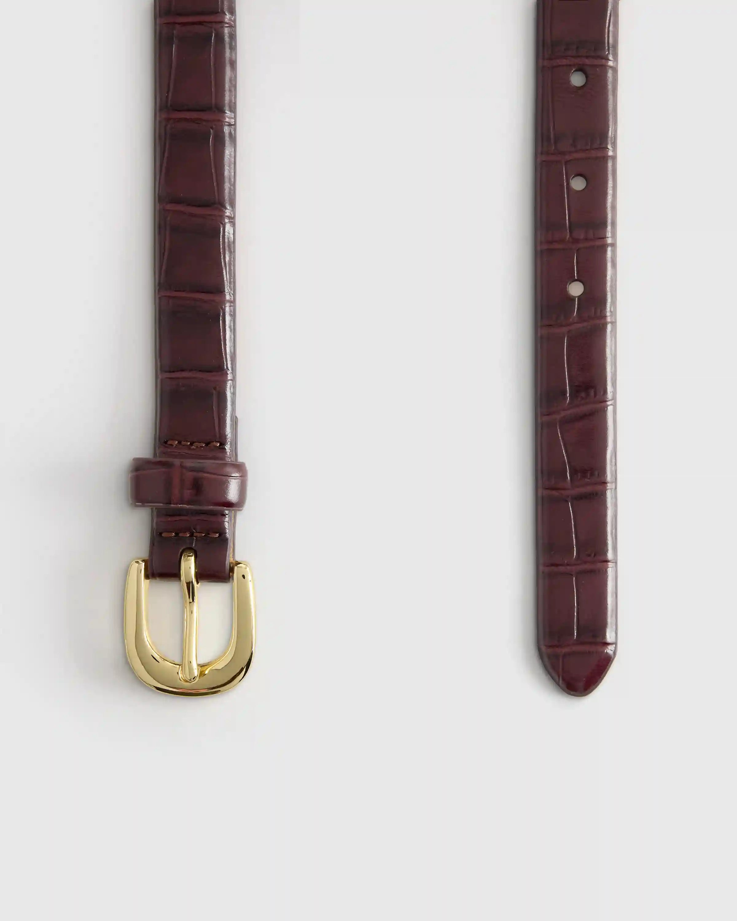 Sofia European Leather Skinny Belt