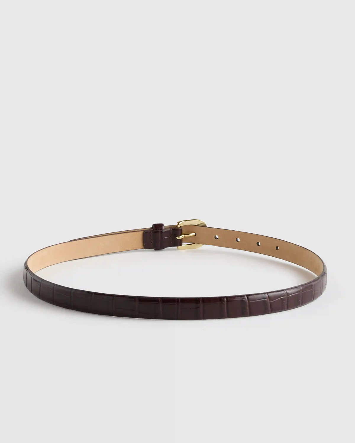 Sofia European Leather Skinny Belt