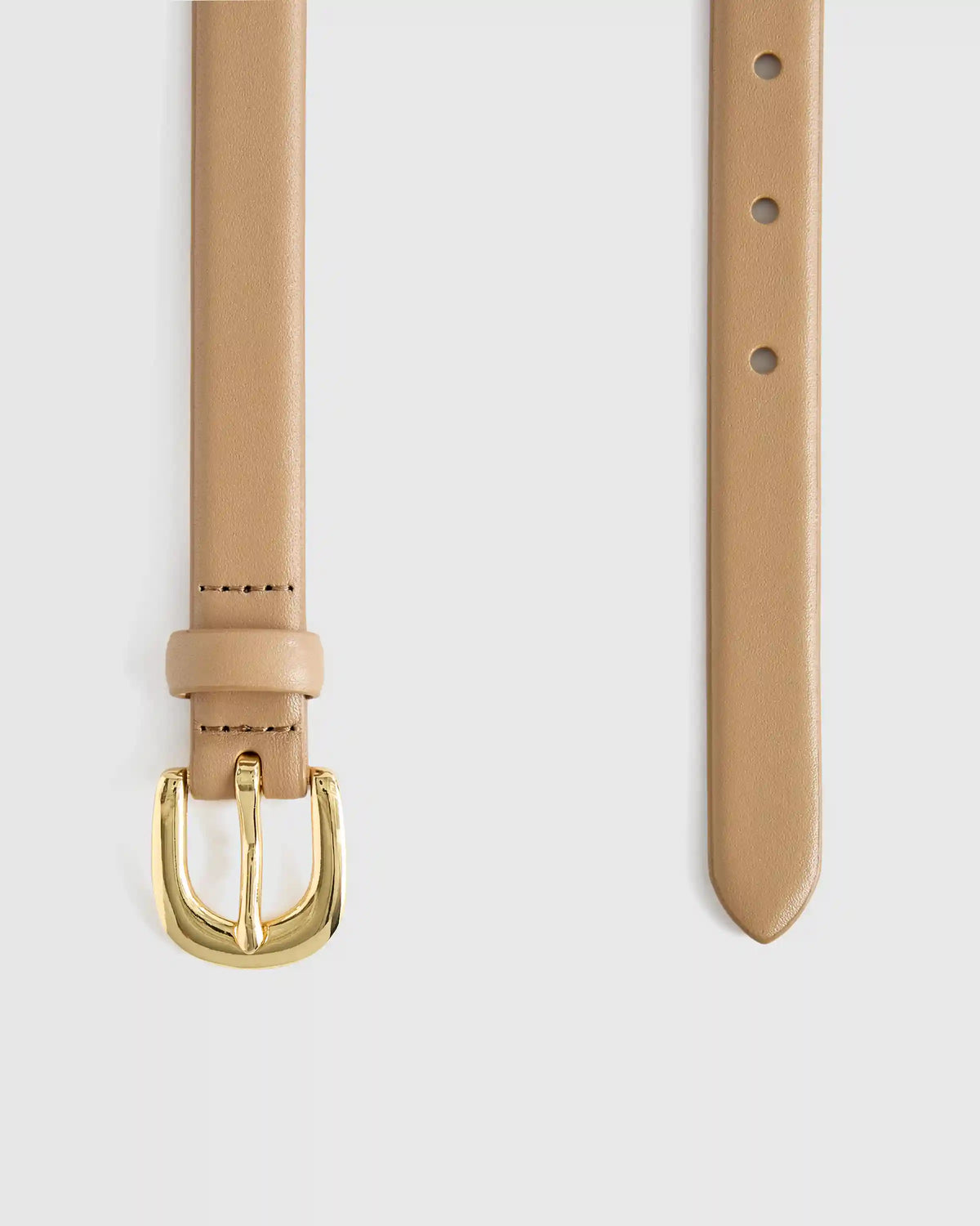 Sofia European Leather Skinny Belt