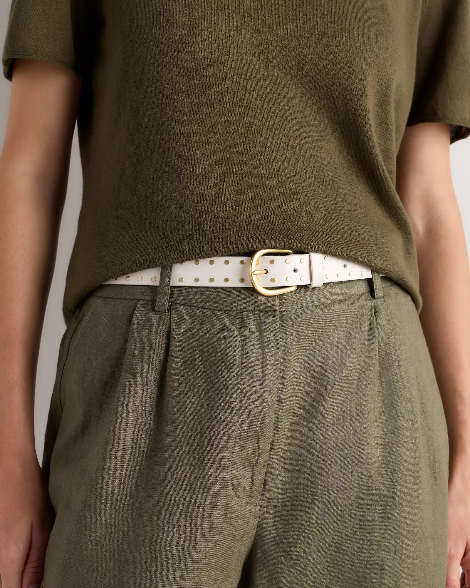 Ellie European Leather Flat Stud Belt