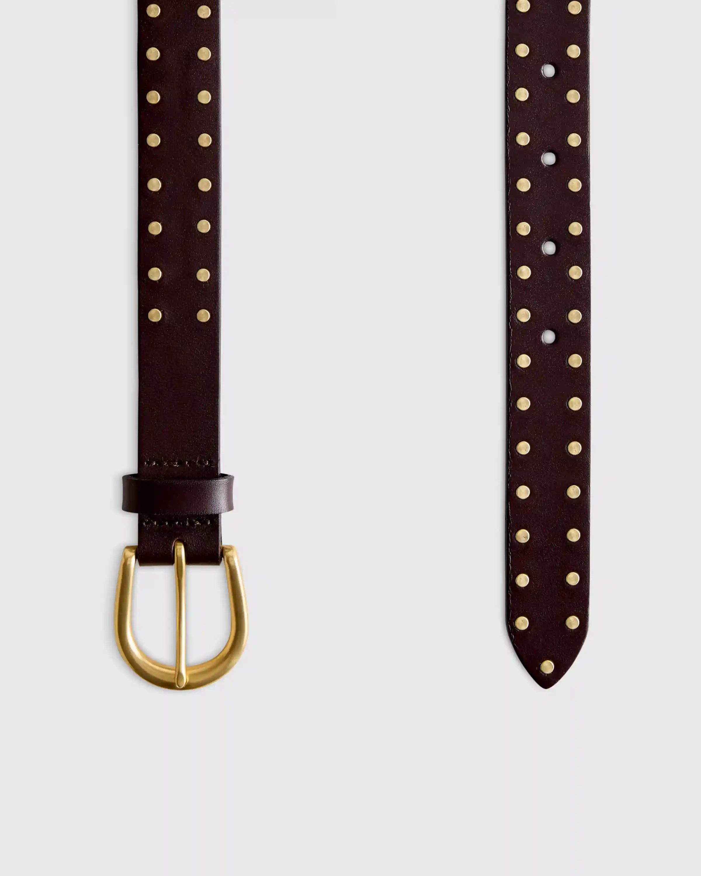Ellie European Leather Flat Stud Belt