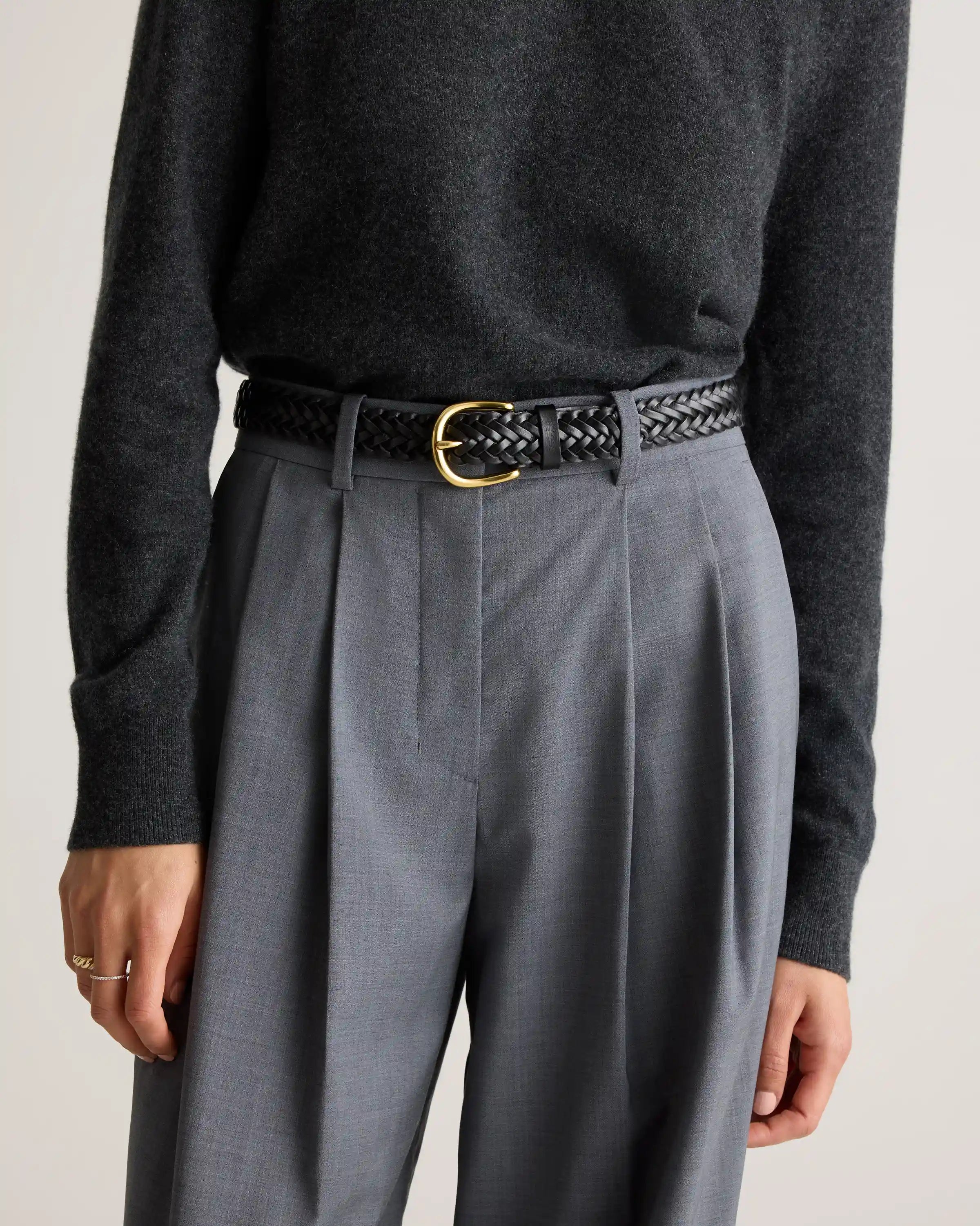 Josie European Leather Braided Belt