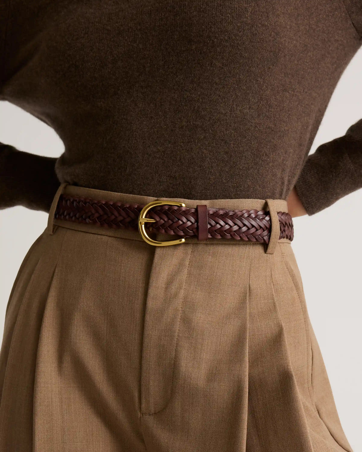 Josie European Leather Braided Belt