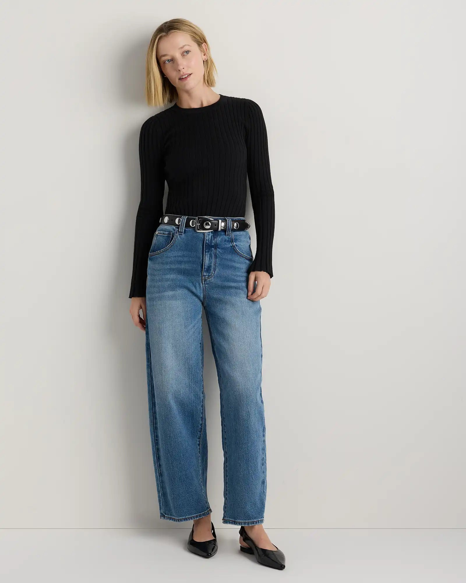 Alyssa European Leather Studded Belt