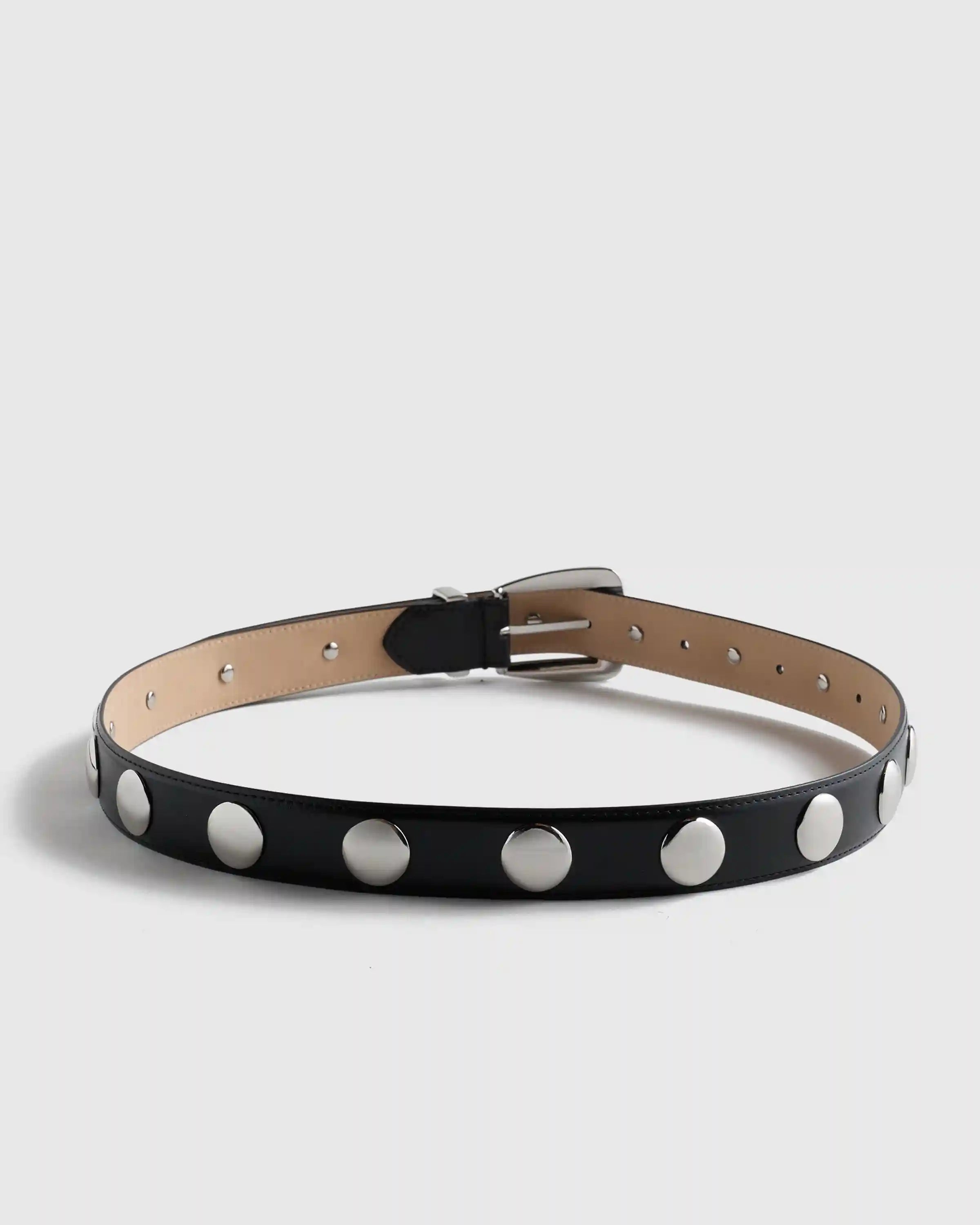Alyssa European Leather Studded Belt