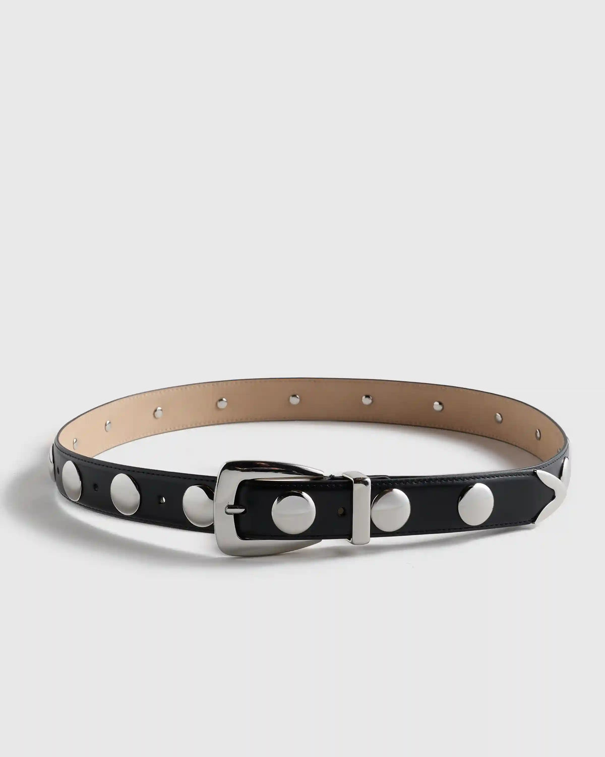 Alyssa European Leather Studded Belt
