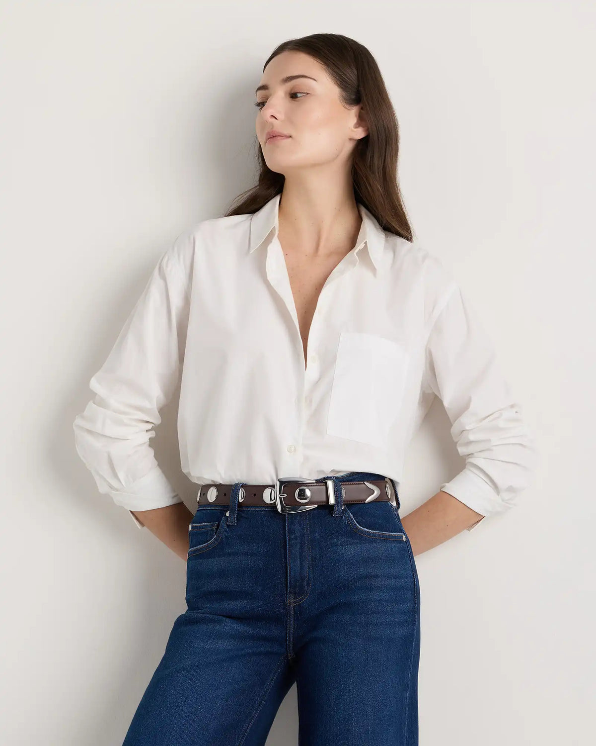 Alyssa European Leather Studded Belt