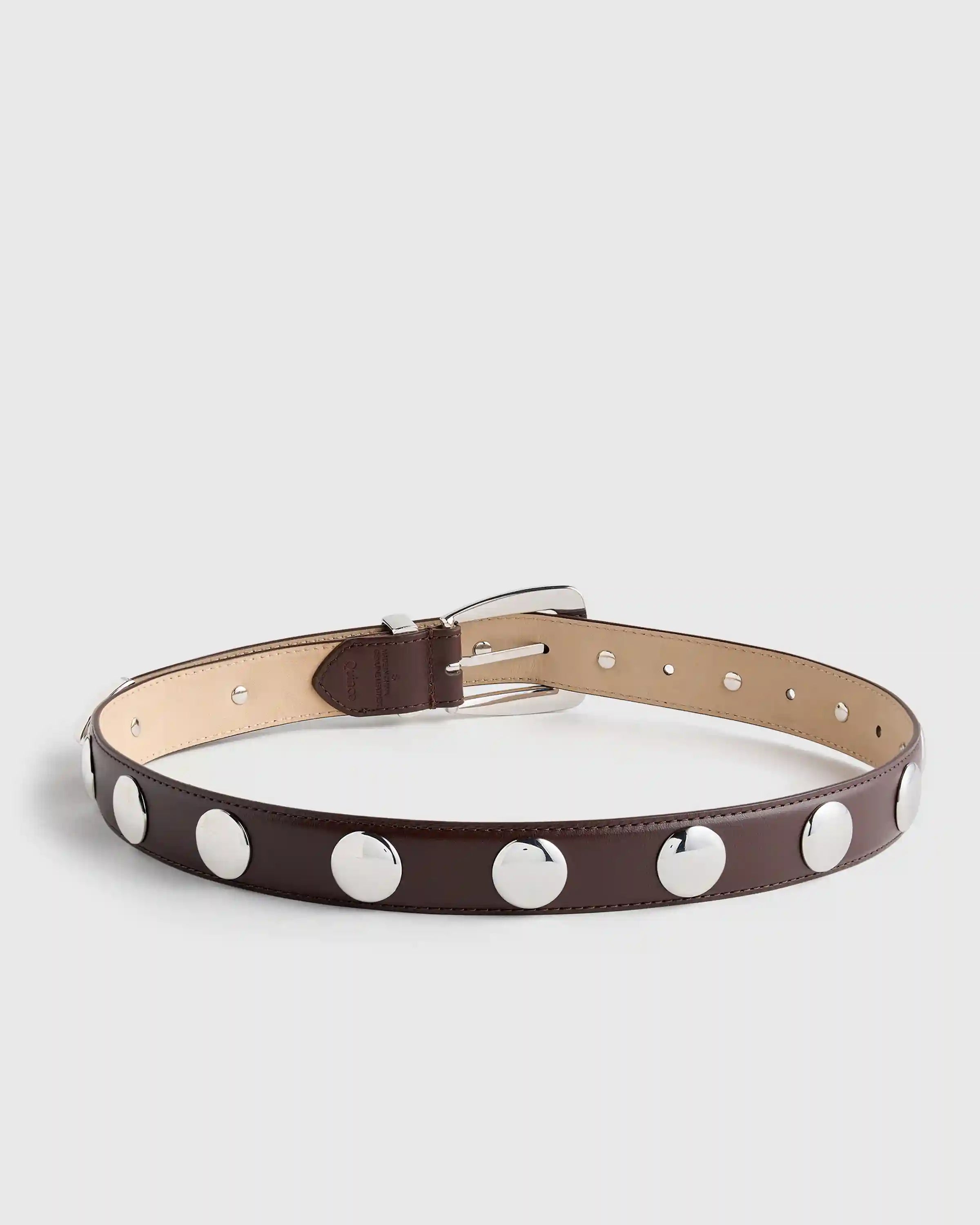 Alyssa European Leather Studded Belt