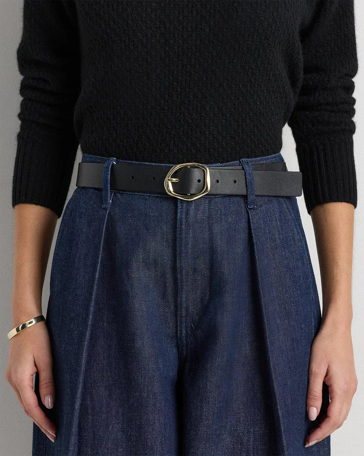 Zoe Sculptural European Leather Belt