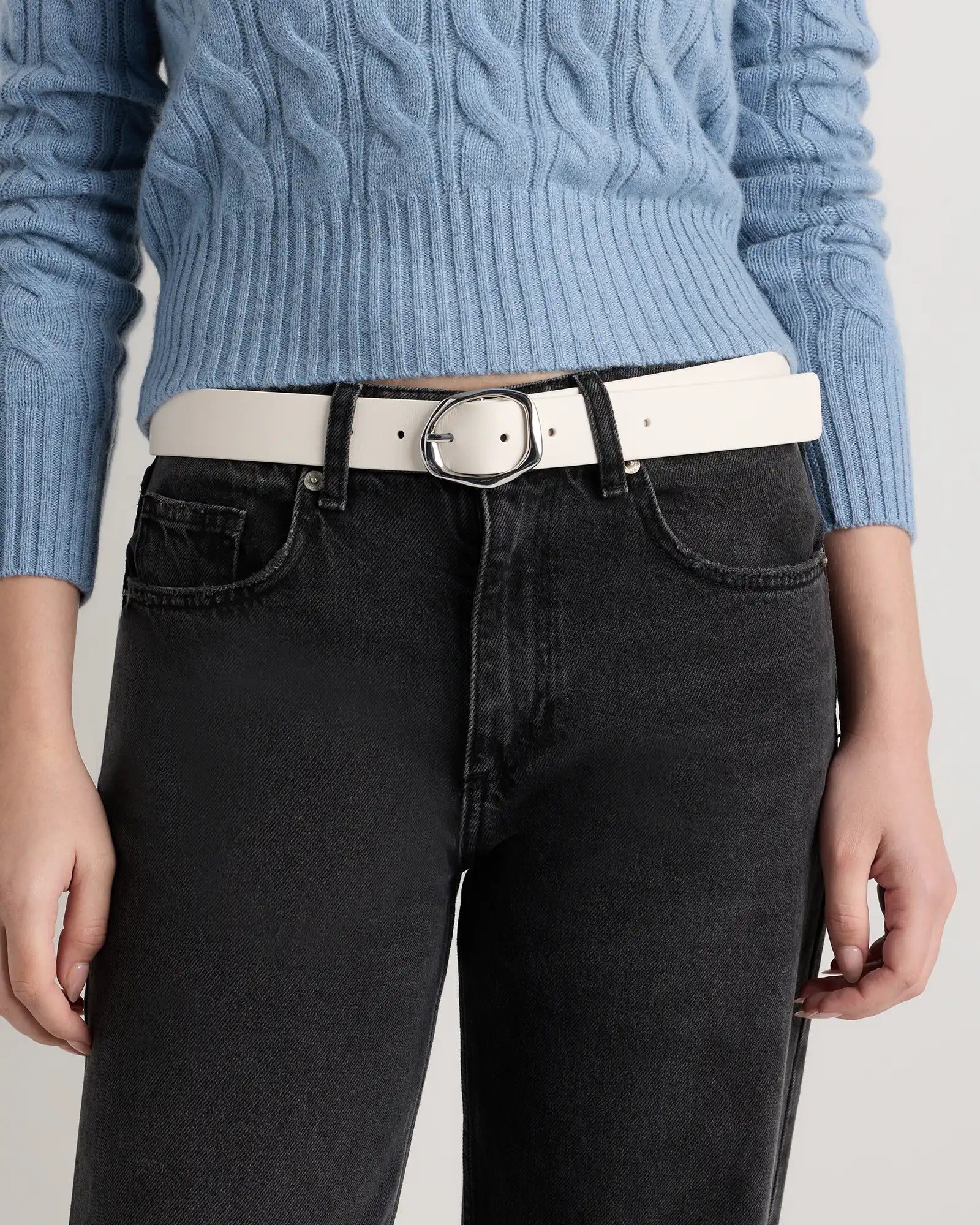 Zoe Sculptural European Leather Belt