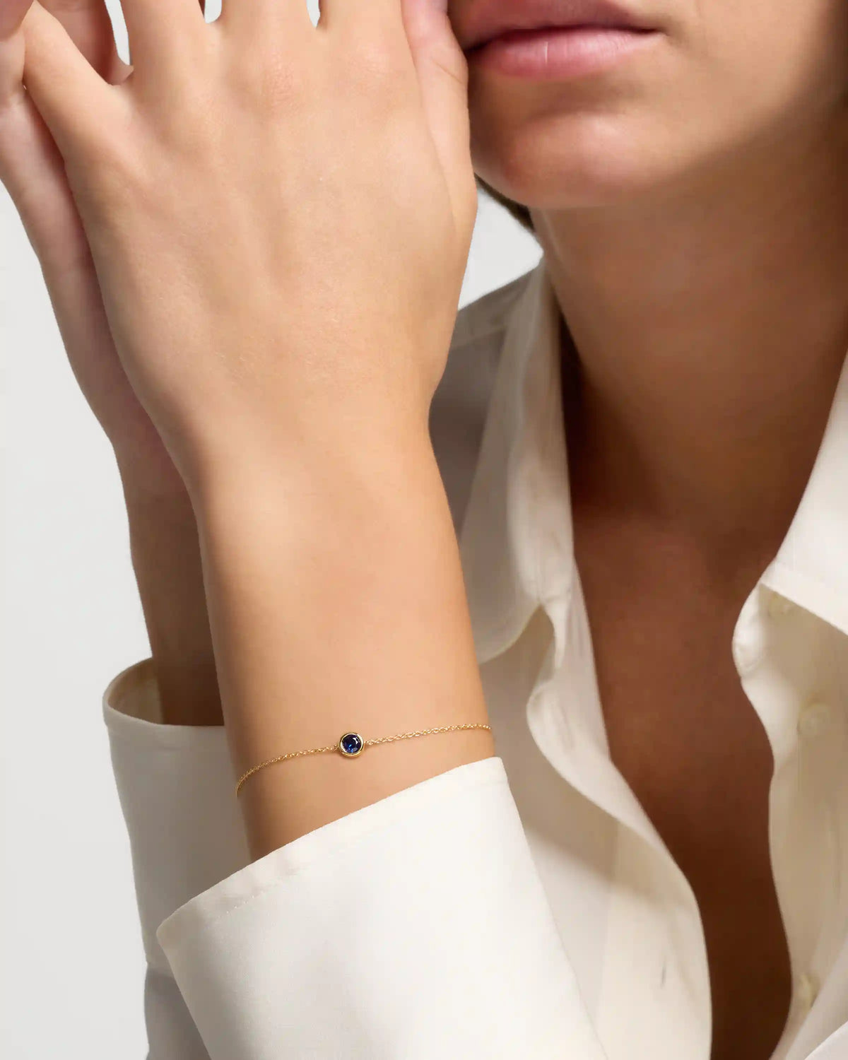 14K Gold Birthstone Solitaire Bezel Bracelet
