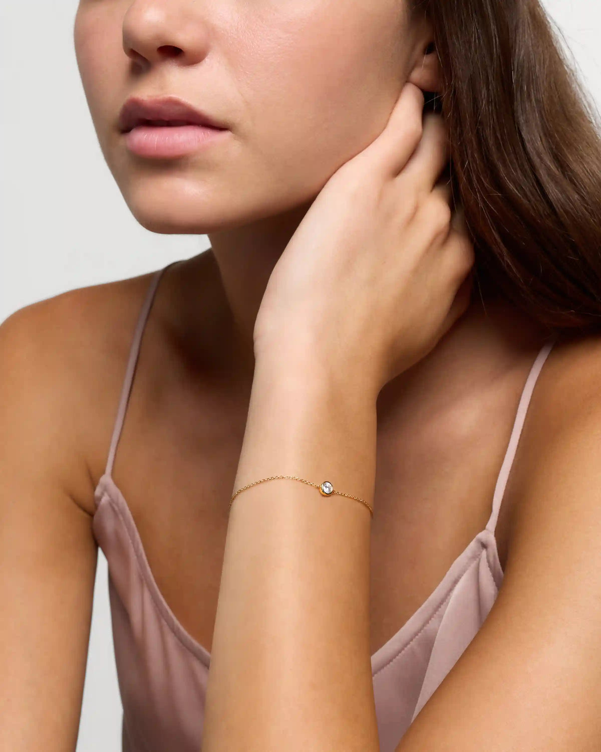 14K Gold Birthstone Solitaire Bezel Bracelet