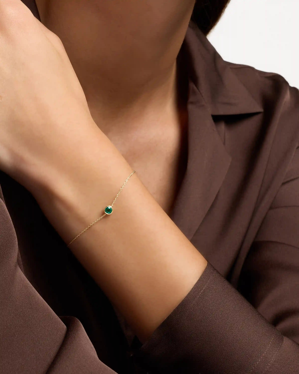 14K Gold Birthstone Solitaire Bezel Bracelet