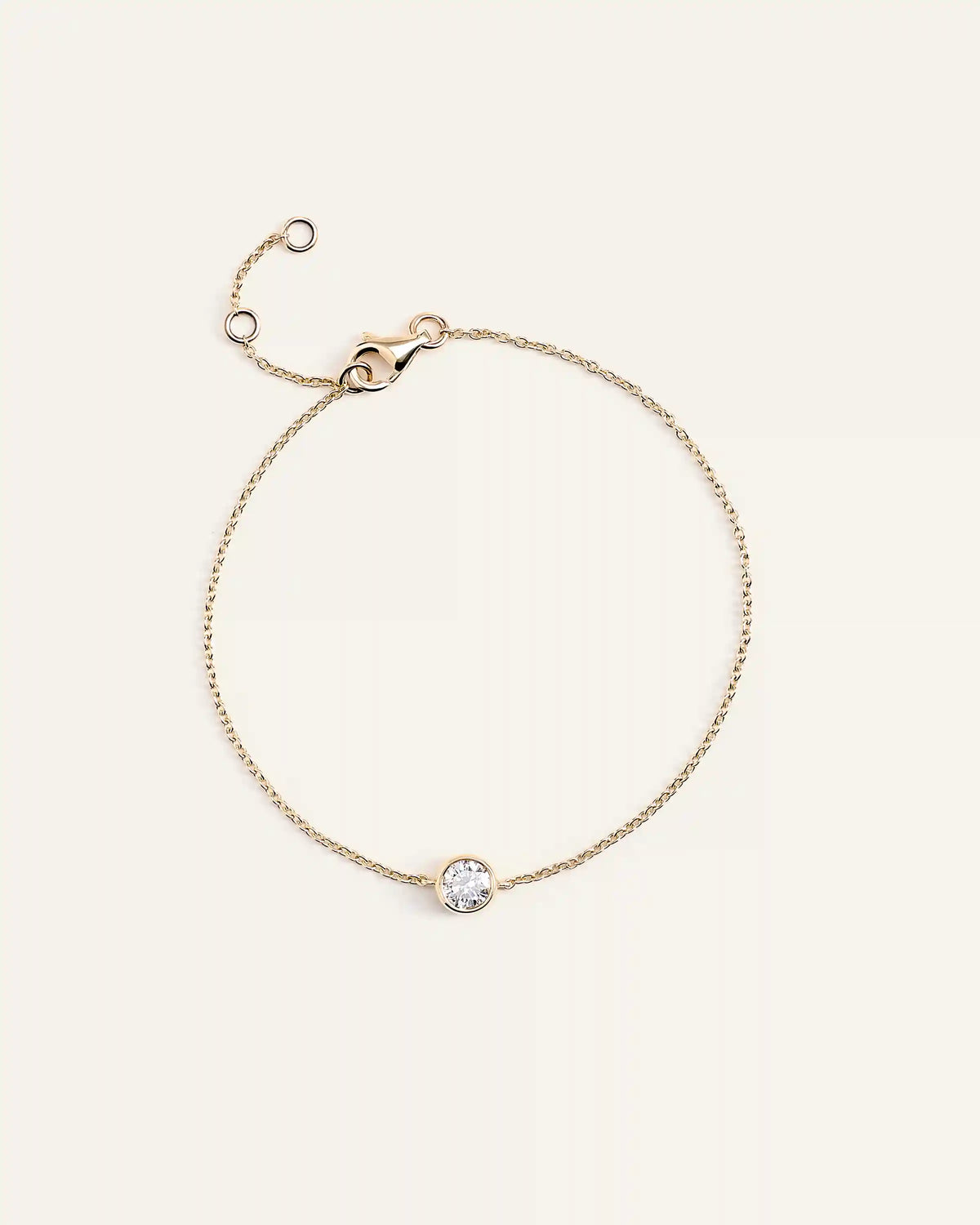 14K Gold Birthstone Solitaire Bezel Bracelet