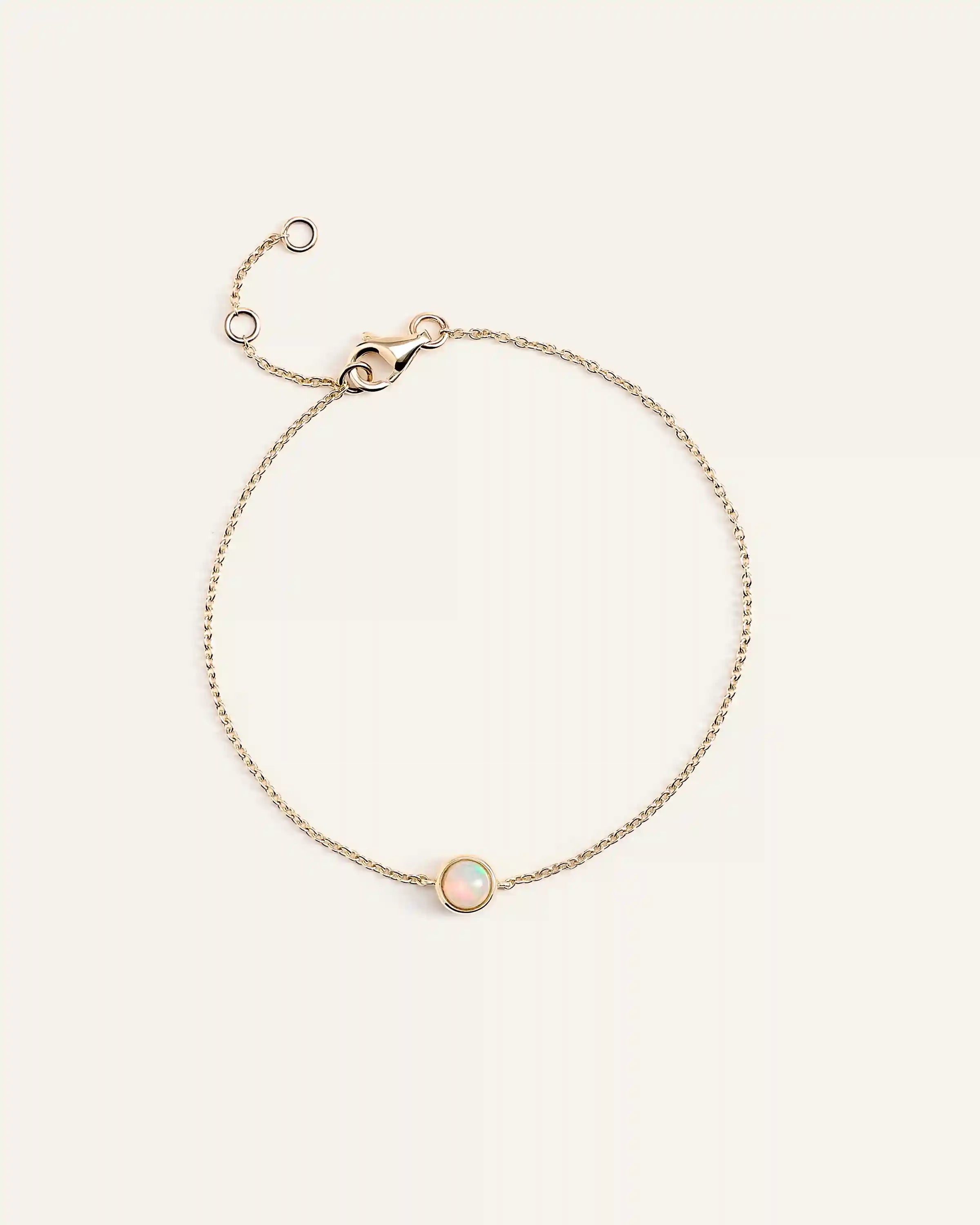 14K Gold Birthstone Solitaire Bezel Bracelet