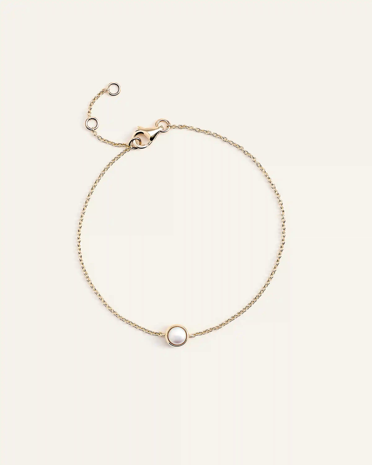14K Gold Birthstone Solitaire Bezel Bracelet