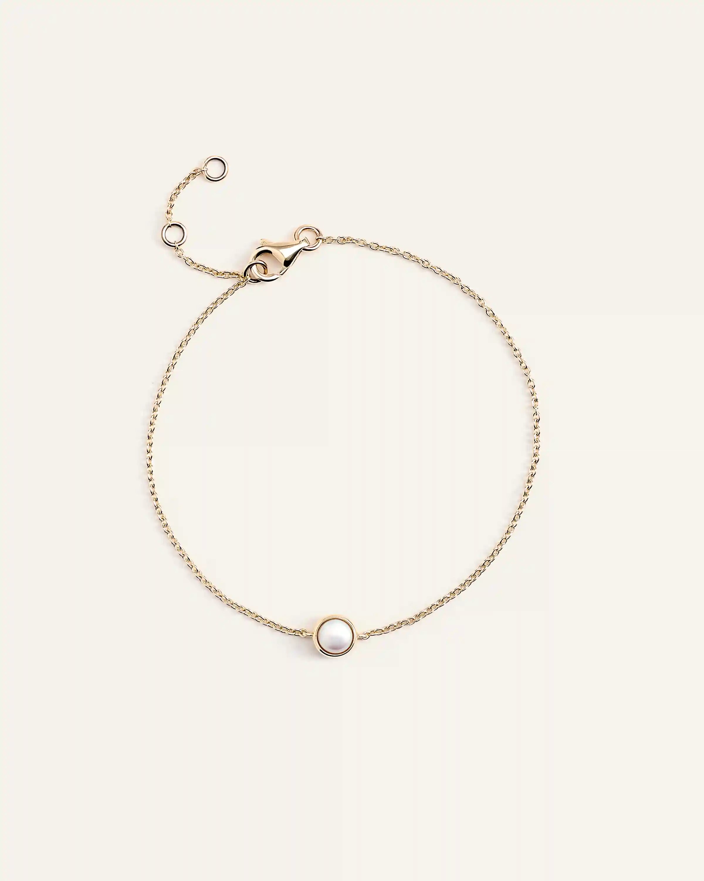 14K Gold Birthstone Solitaire Bezel Bracelet