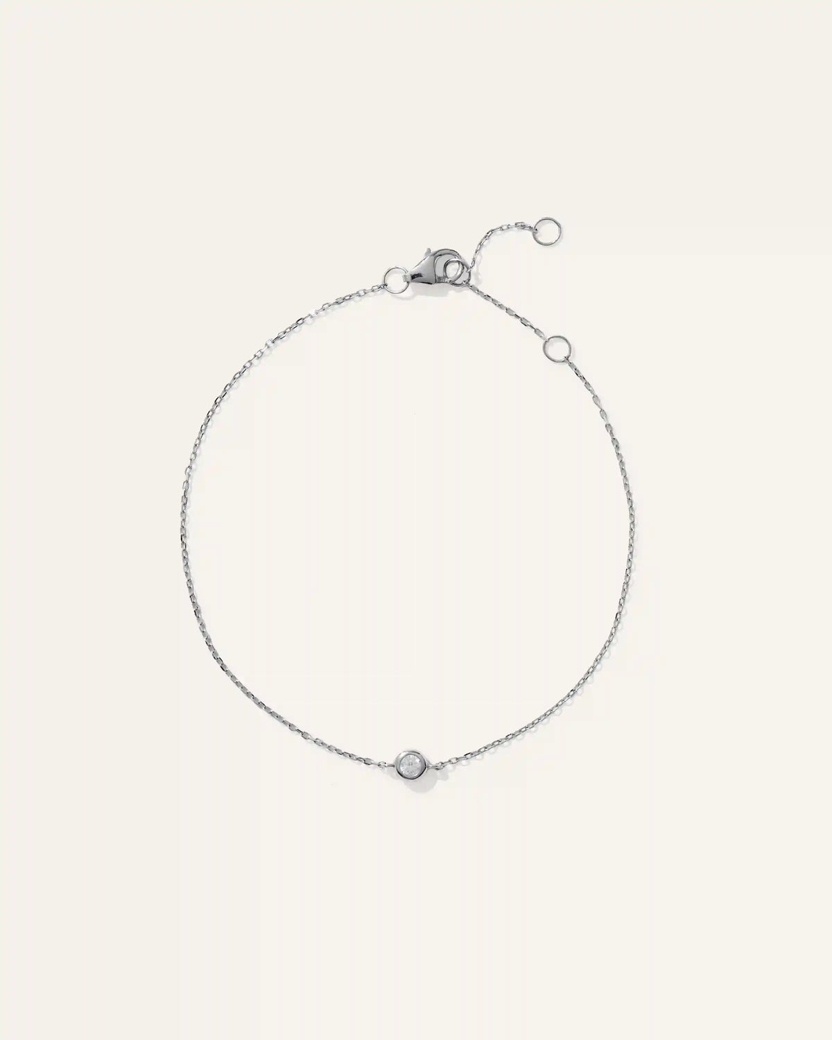 14K Gold Diamond Solitaire Bezel Bracelet