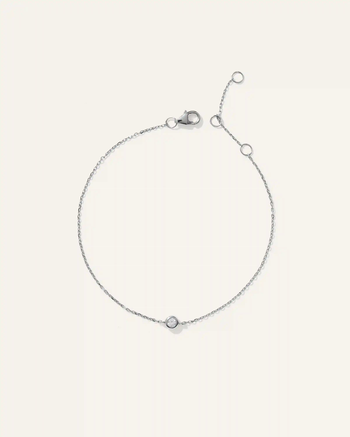 14K Gold Diamond Solitaire Bezel Bracelet