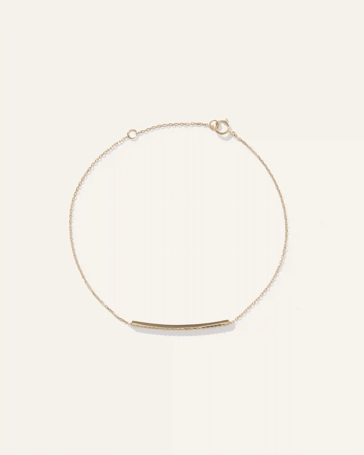 14K Gold Pave Diamond Bar Bracelet