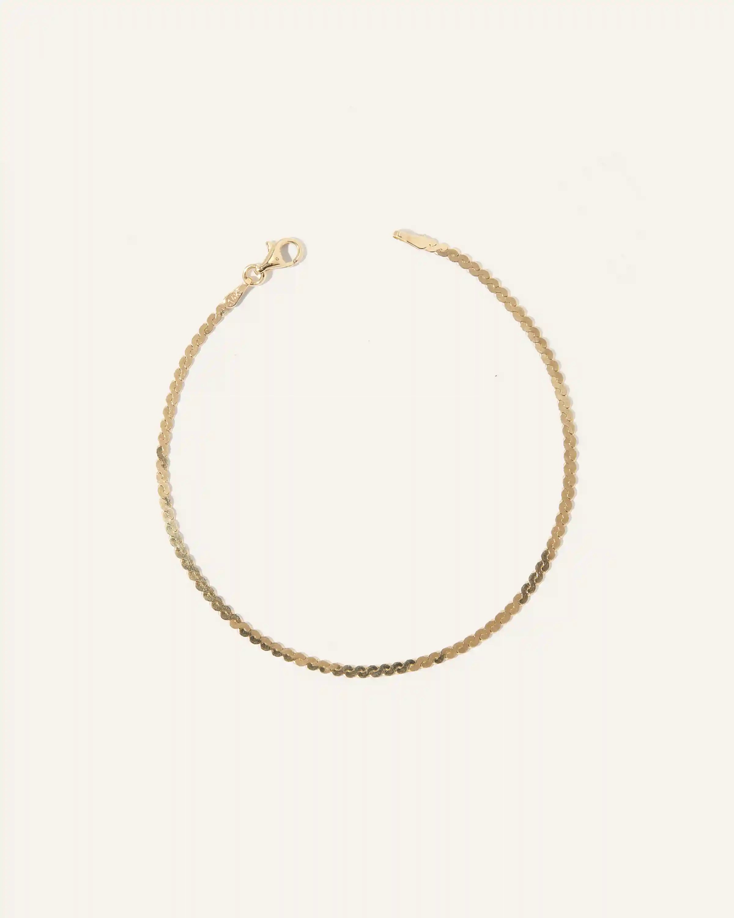 14K Gold Serpentine Chain Bracelet