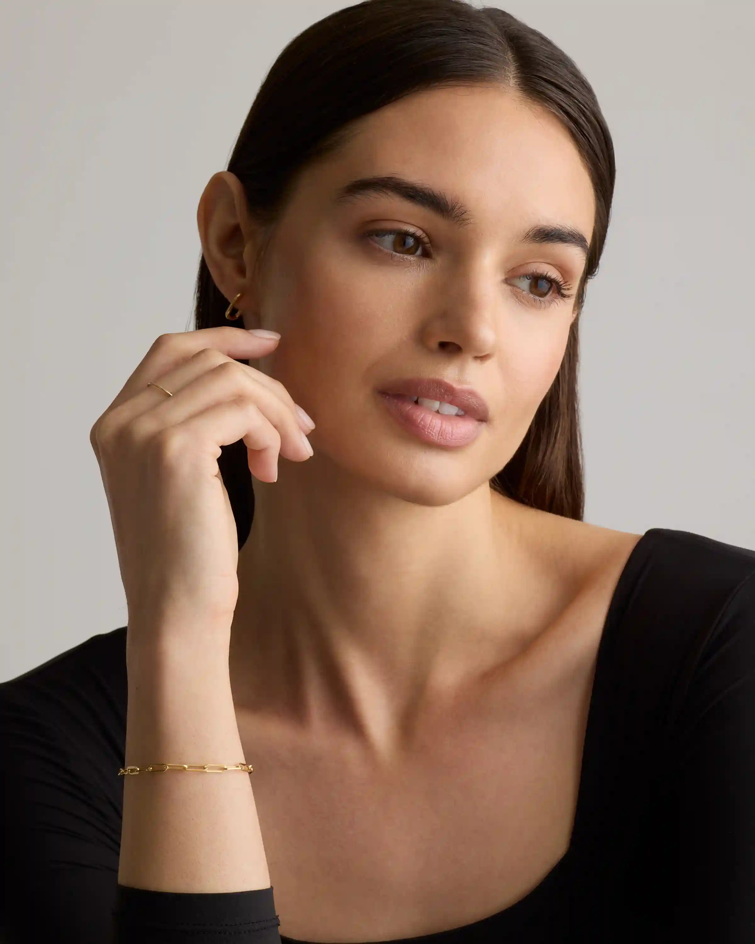 14K Gold Paperclip Chain Bracelet