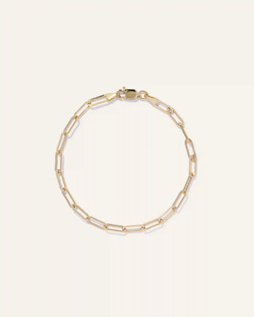 14K Gold Paperclip Chain Bracelet
