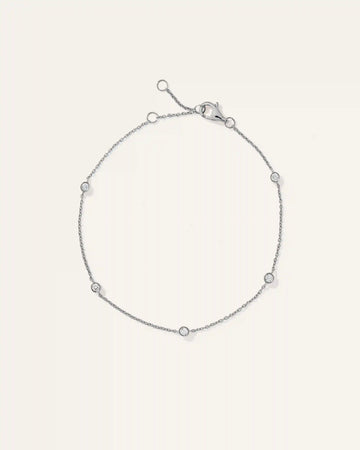 14K Gold Diamond Bezel Station Bracelet
