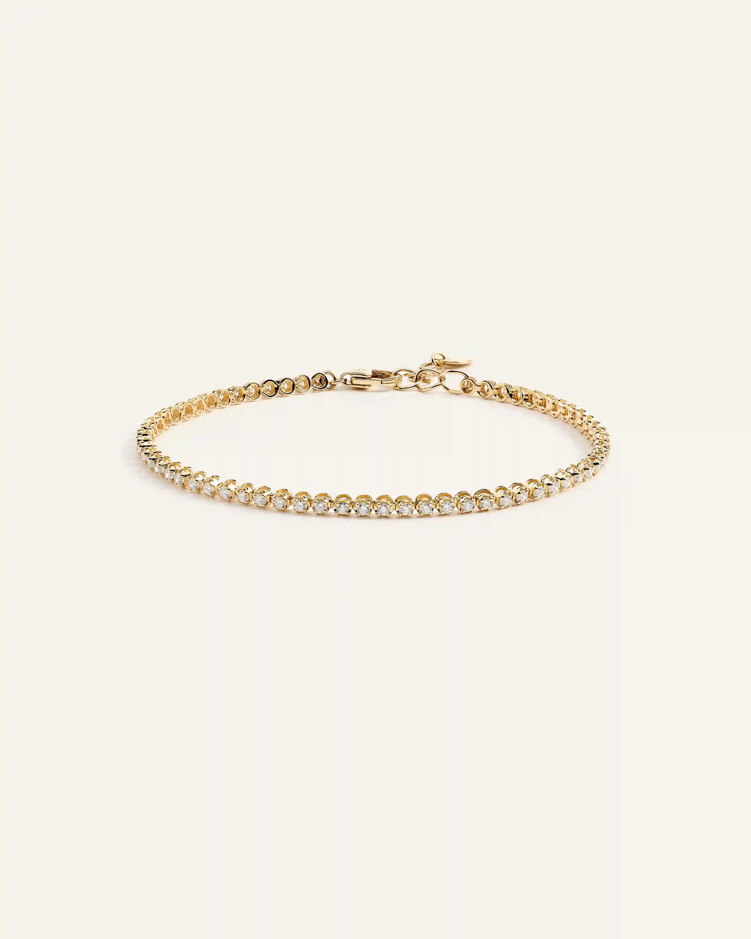 14K Gold Diamond Petite Tennis Bracelet - 1ctw