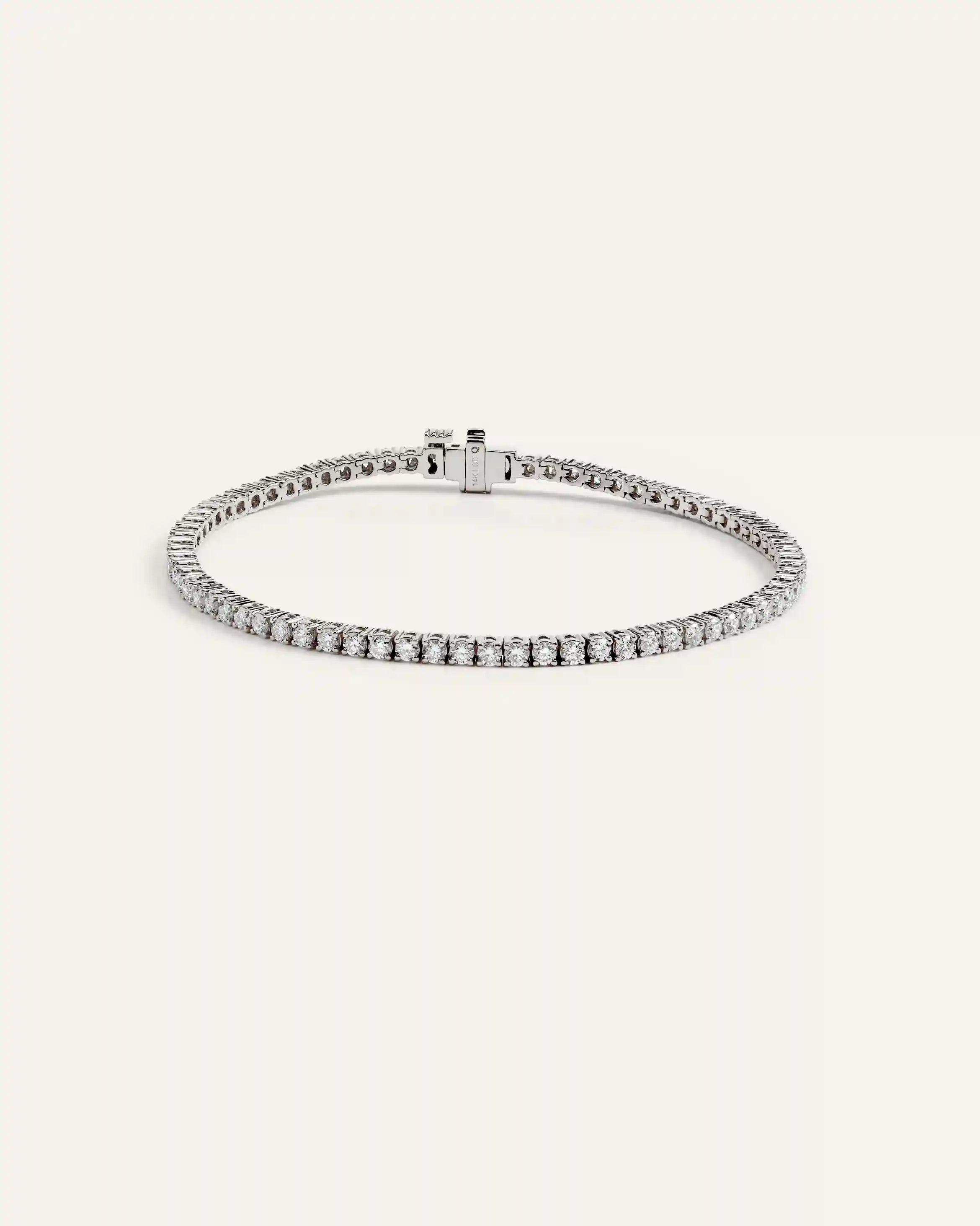 14K Gold Lab Grown Diamond Tennis Bracelet - 3ctw