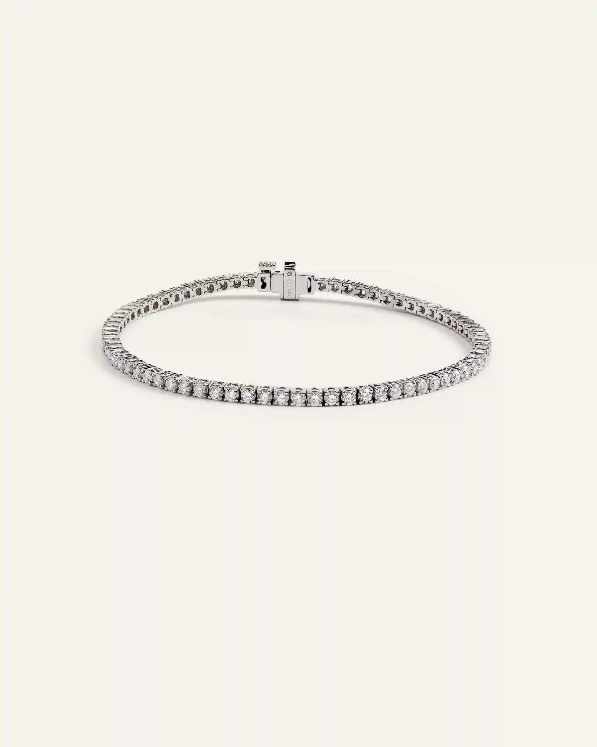 14K Gold Natural Diamond Tennis Bracelet - 3ctw