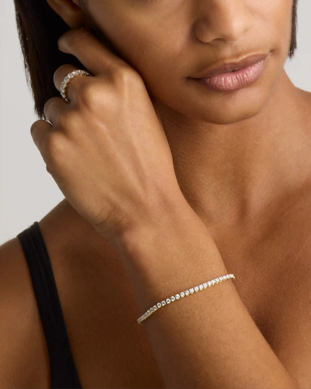 14K Gold Natural Diamond Tennis Bracelet - 4ctw