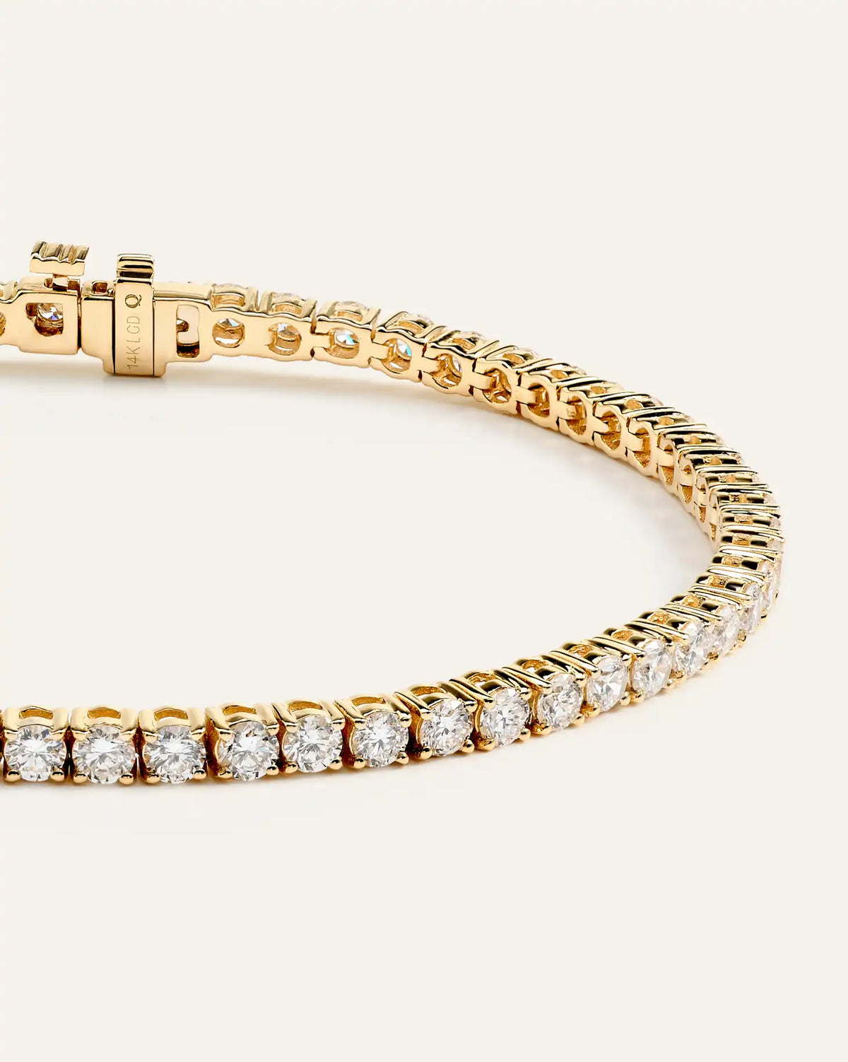 14K Gold Natural Diamond Tennis Bracelet - 4ctw