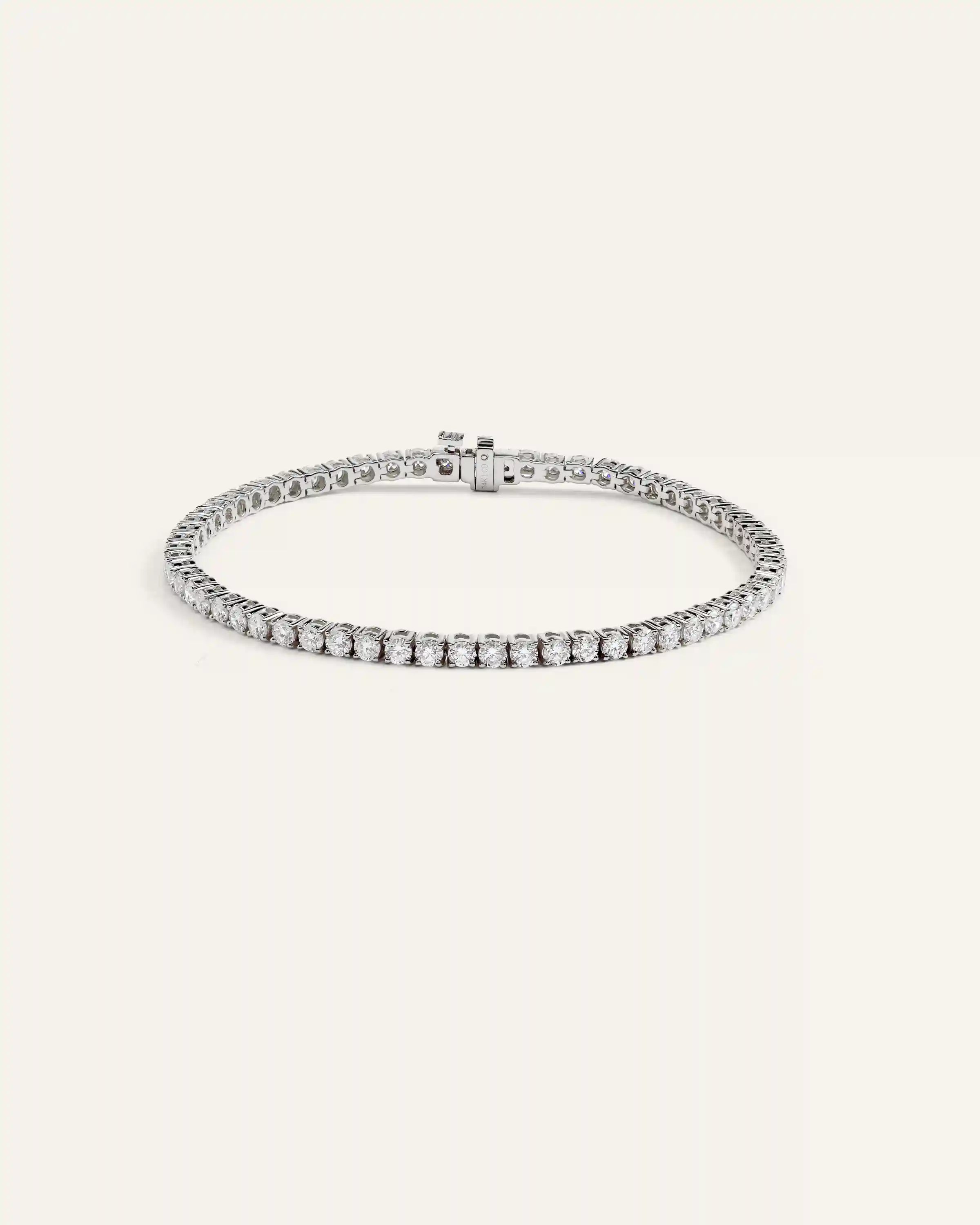 14K Gold Natural Diamond Tennis Bracelet - 4ctw